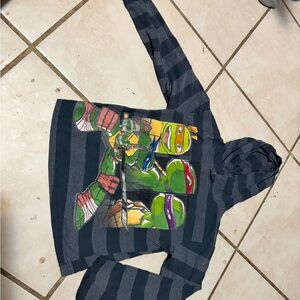 Nickelodeon Teenage Mutant Ninja Turtles Striped Hoodie - Blue and Gray
